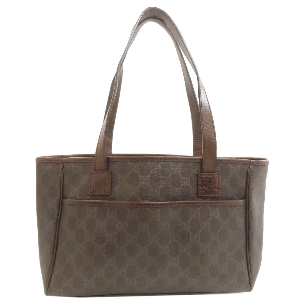 Gucci leather brown brown GG Supreme monogram Tote Brown